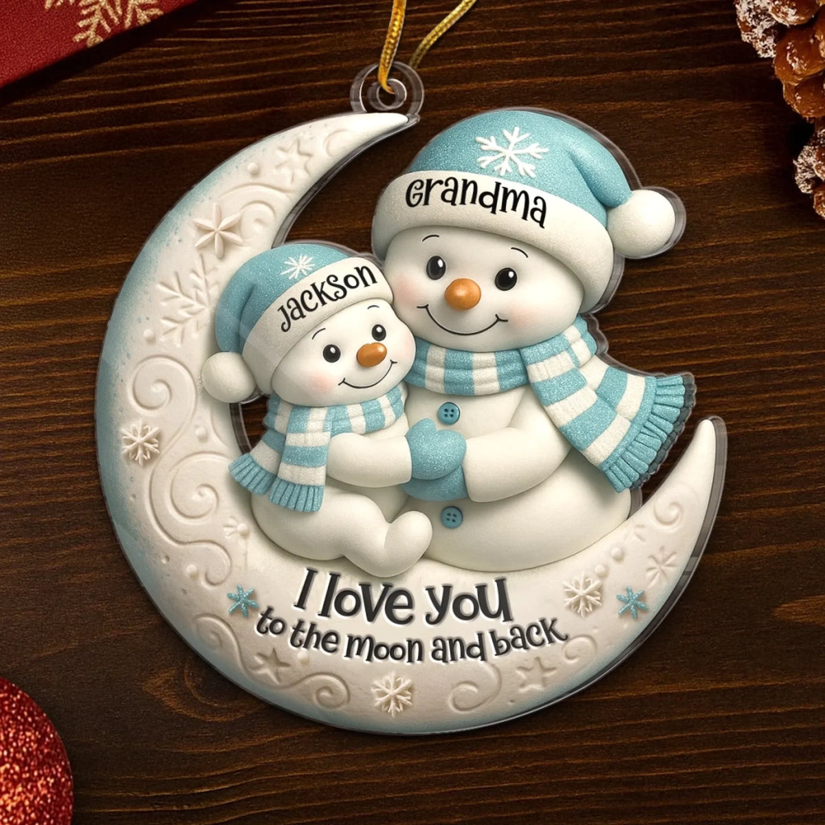 Personalisierte Weihnachtsdeko – Ich liebe dich bis zum Mond