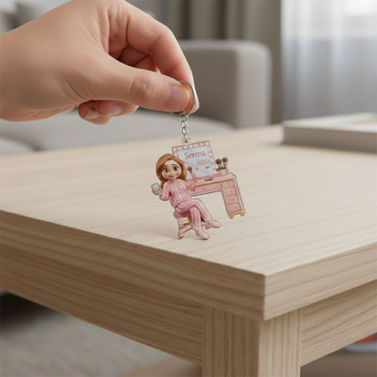 Personalisierter Schlüsselanhänger – Beauty-Girl – 3D-Effekt