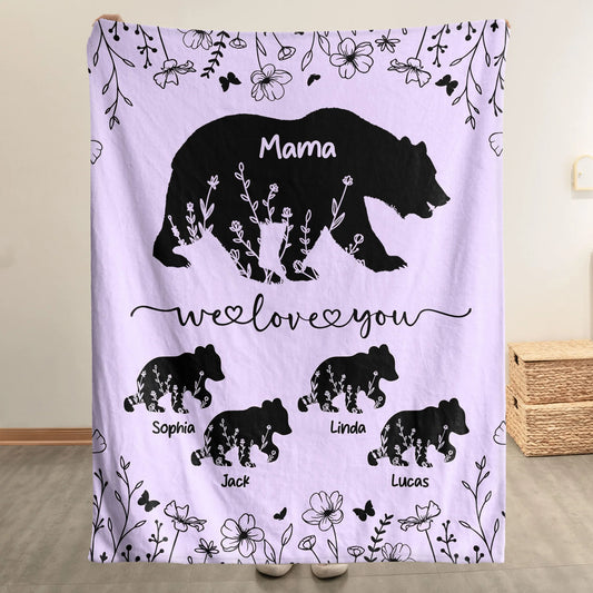 Personalisierte Decke – Mama Bär, wir lieben dich