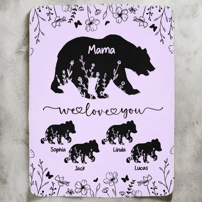Personalisierte Decke – Mama Bär, wir lieben dich