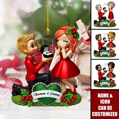 Personalisierte Weihnachtsdeko – Heiratsantrag