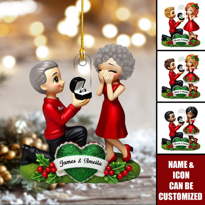 Personalisierte Weihnachtsdeko – Heiratsantrag