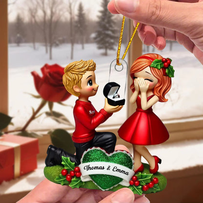 Personalisierte Weihnachtsdeko – Heiratsantrag
