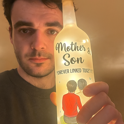 Personalisierte Flaschenlampe – Mutter und Tochter