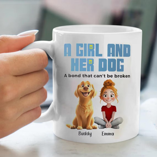 Personalisierte Tasse – Ein Mädchen und ihre Hunde