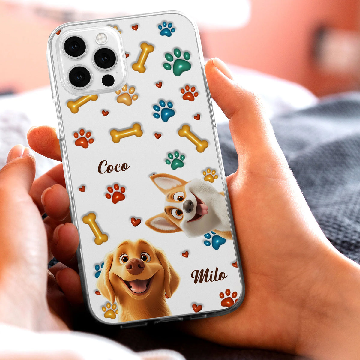 Personalisierte Handyhülle – Hund im 3D-Stil