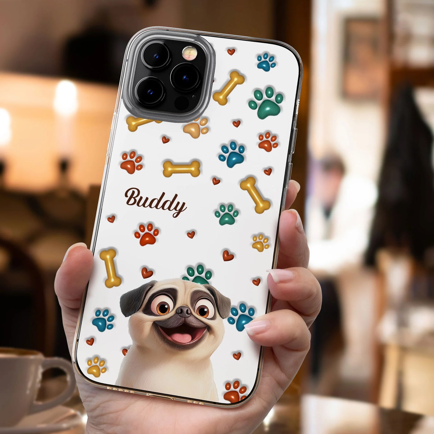 Personalisierte Handyhülle – Hund im 3D-Stil
