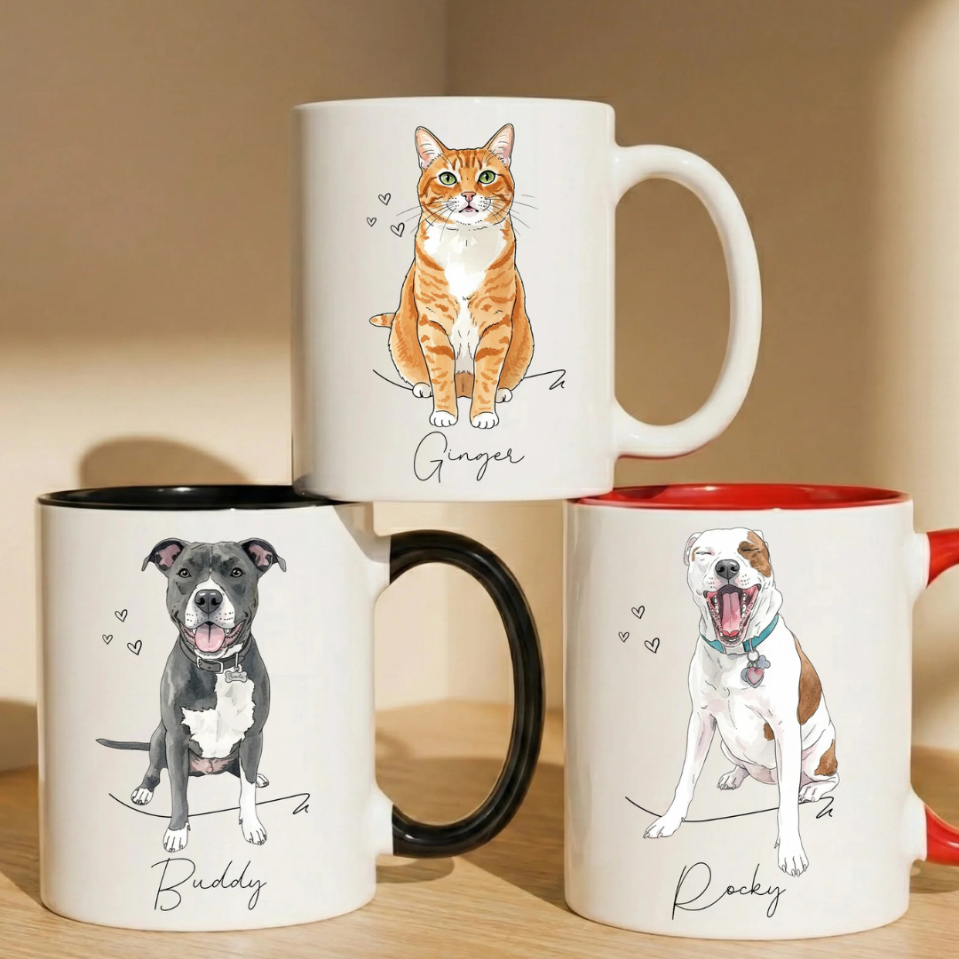 Personalisierte Tasse – Aquarellporträt vom Haustier