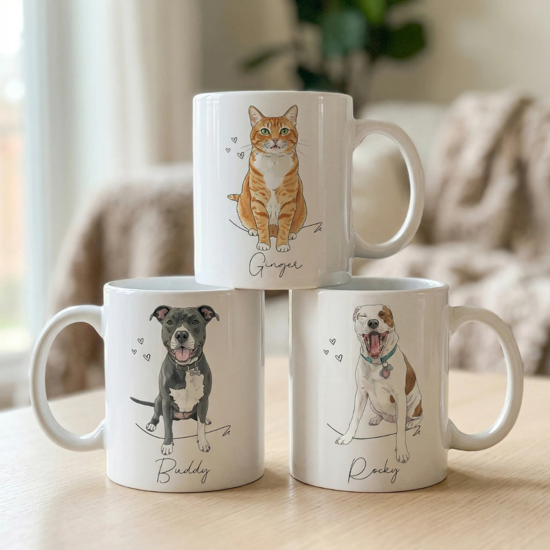 Personalisierte Tasse – Aquarellporträt vom Haustier