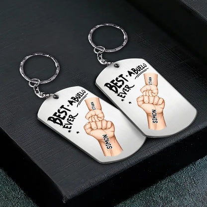 Personalisierter Metall-Schlüsselanhänger – Papas Team