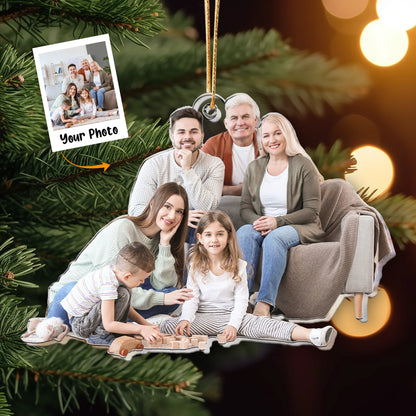 Personalisierter Weihnachtsschmuck – Familienfoto
