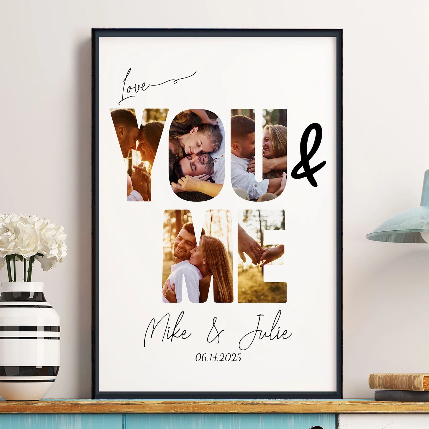 Personalisiertes Fotoposter – Für Paare und als Hochzeitstagsgeschenk