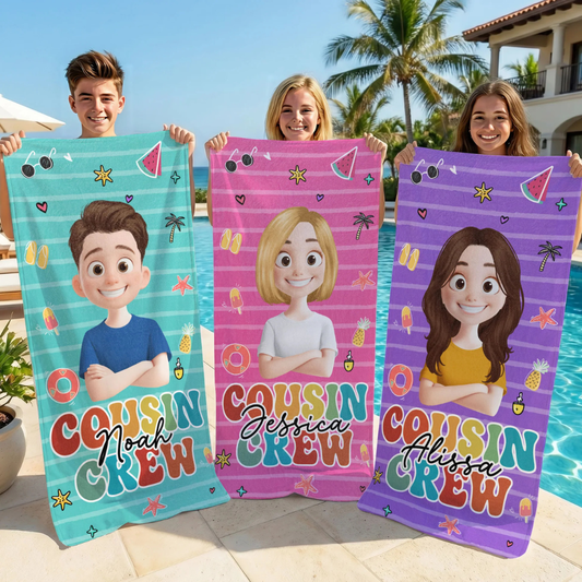 Personalisiertes Handtuch – Cousin Crew