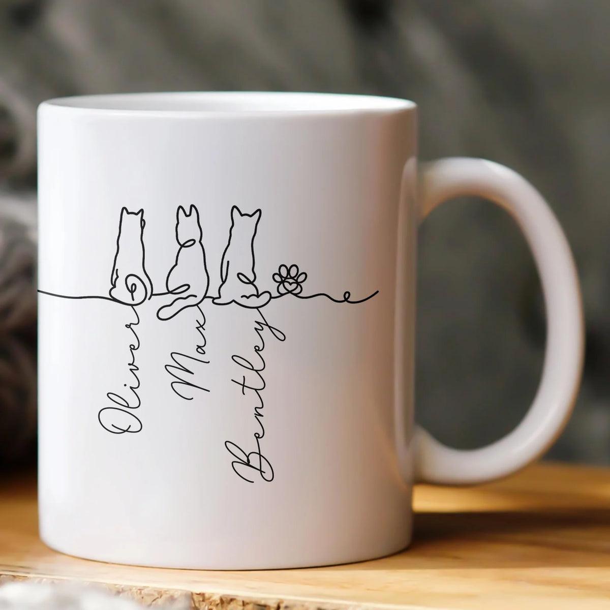 Personalisierte Tasse – Hundemotiv in Line Art