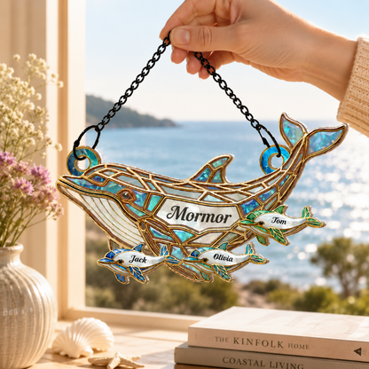 Personalisierter Sonnenfänger – Delfin-Mama