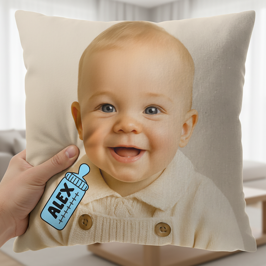 Personalisierter Kissenbezug – Foto & Name