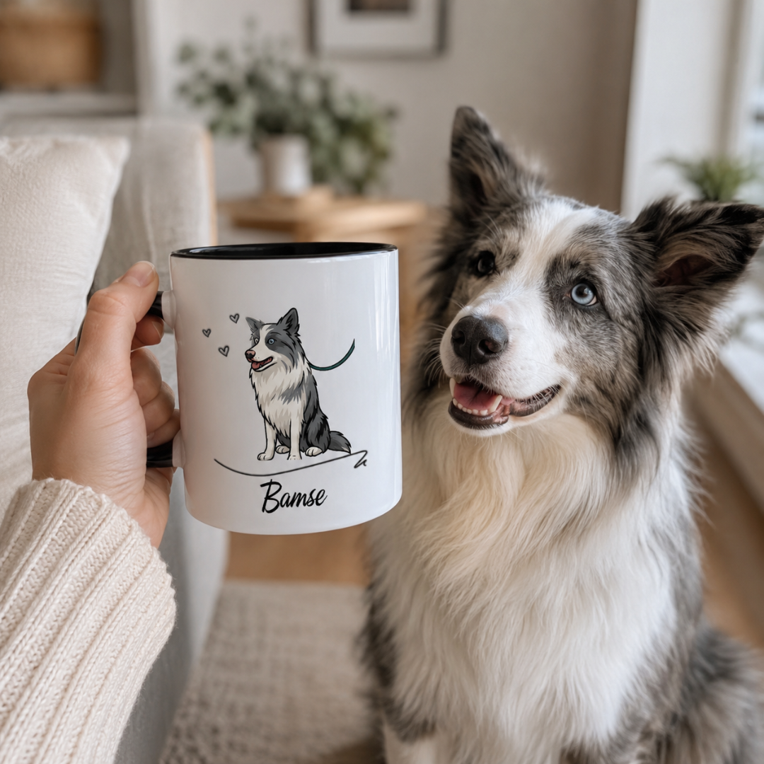 Personalisierte Tasse – Aquarellporträt vom Haustier