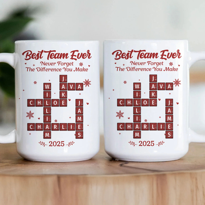 Personalisierte Tasse – Bestes Team aller Zeiten – Scrabble