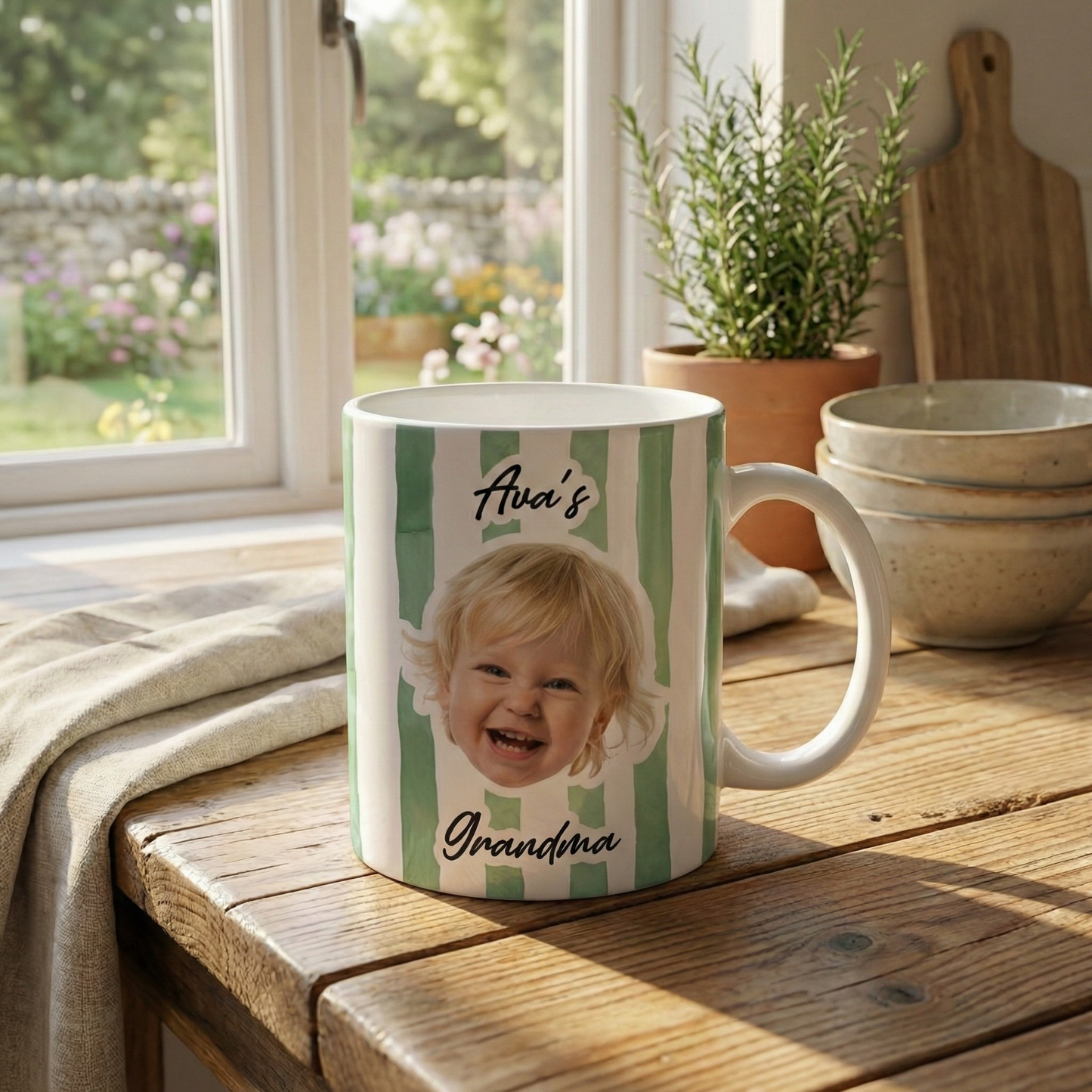 Personalisierte Tasse – Baby- und Haustiergesicht