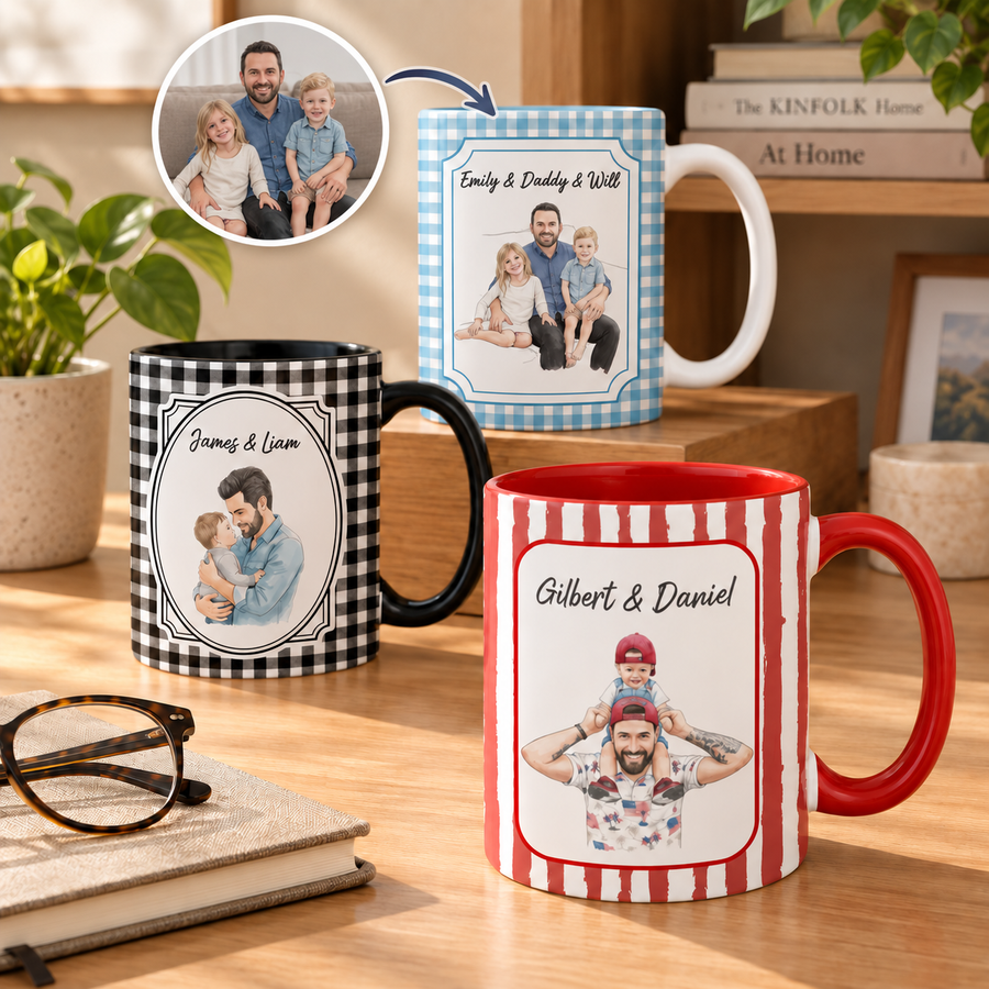 Personalisierte Tasse – Gestreiftes Aquarellmuster