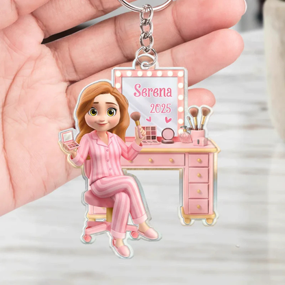 Personalisierter Schlüsselanhänger – Beauty-Girl – 3D-Effekt