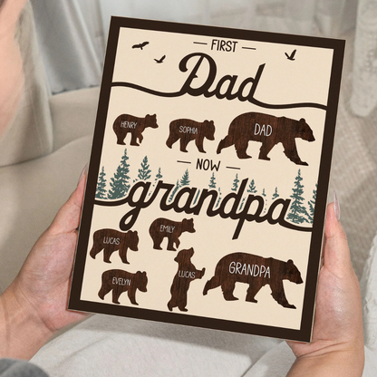 Personalisiertes Holzschild – Erst Papa, jetzt Opa
