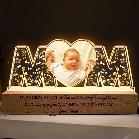 Personalisierte LED-Lampe mit Foto & Gravur