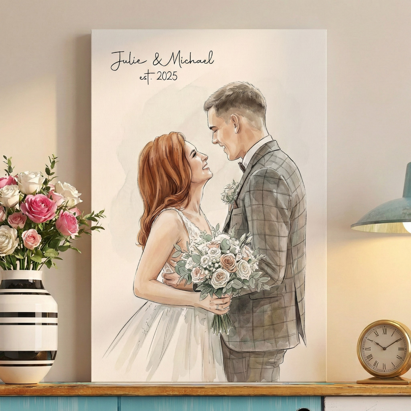 Personalisiertes Fotoposter – Aquarellporträt