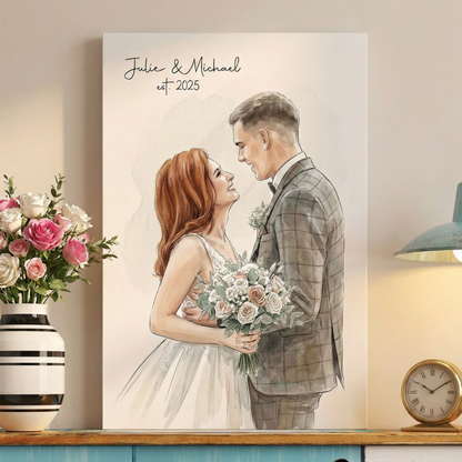 Personalisiertes Fotoposter – Aquarellporträt