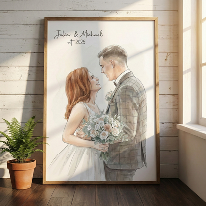 Personalisiertes Fotoposter – Aquarellporträt