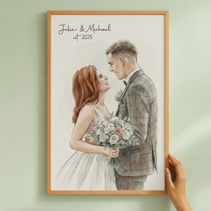 Personalisiertes Fotoposter – Aquarellporträt
