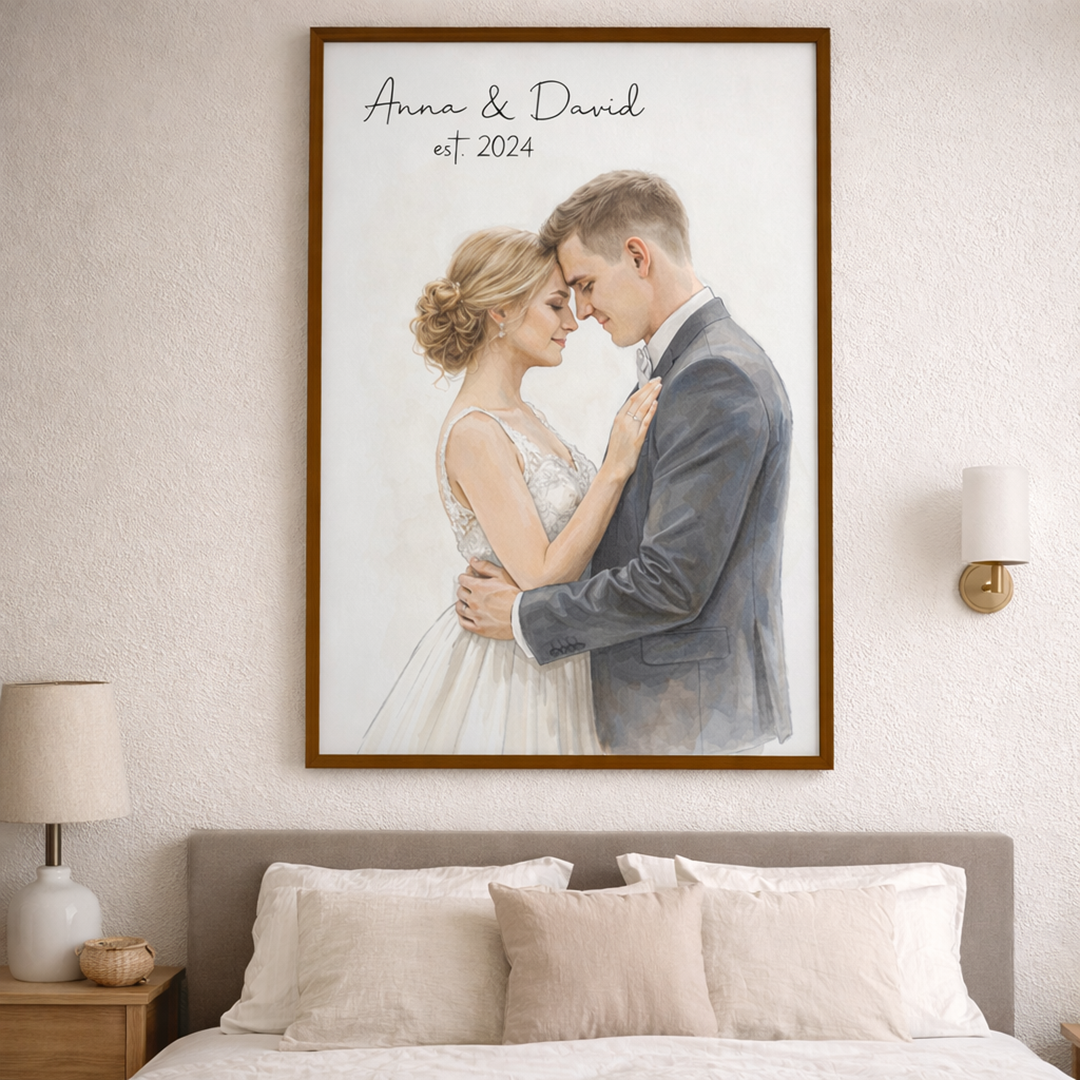 Personalisiertes Fotoposter – Aquarellporträt