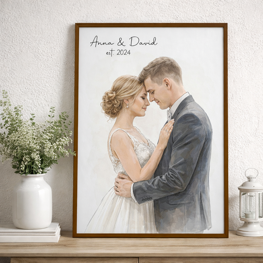Personalisiertes Fotoposter – Aquarellporträt