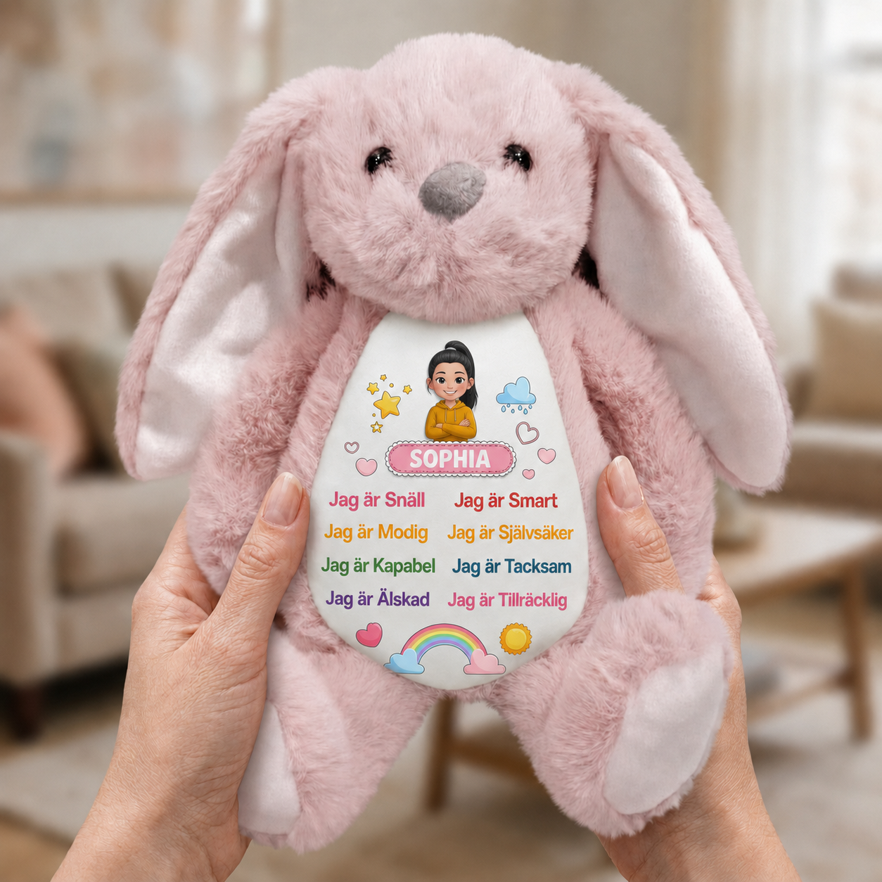 Personalisiertes Hasen-Plüschtier – Ich-bin-Affirmation