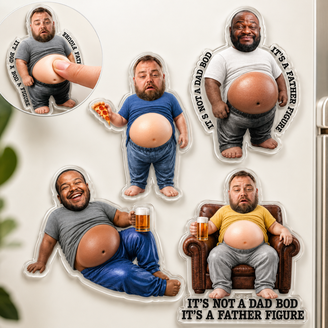 Personalisierter weicher Kühlschrankmagnet – Das ist kein Papa-Body