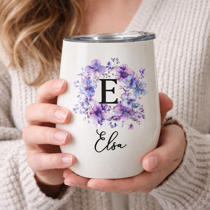 Personalisierter Weinbecher – Geburtsblume 350 ml