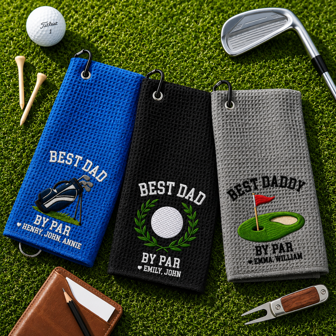 Personalisiertes Golfhandtuch – Bester Papa, Par Excellence