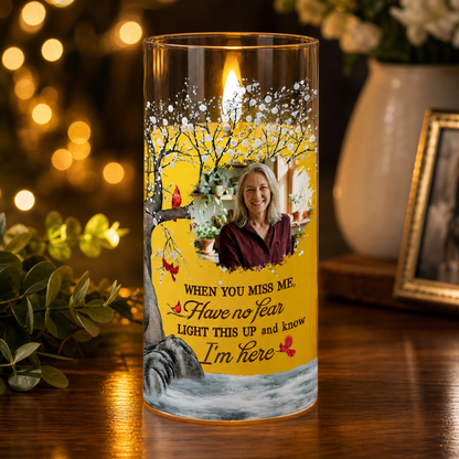 Personalisierte LED-Kerze mit Foto – Erinnerungsgeschenk
