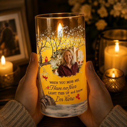 Personalisierte LED-Kerze mit Foto – Erinnerungsgeschenk