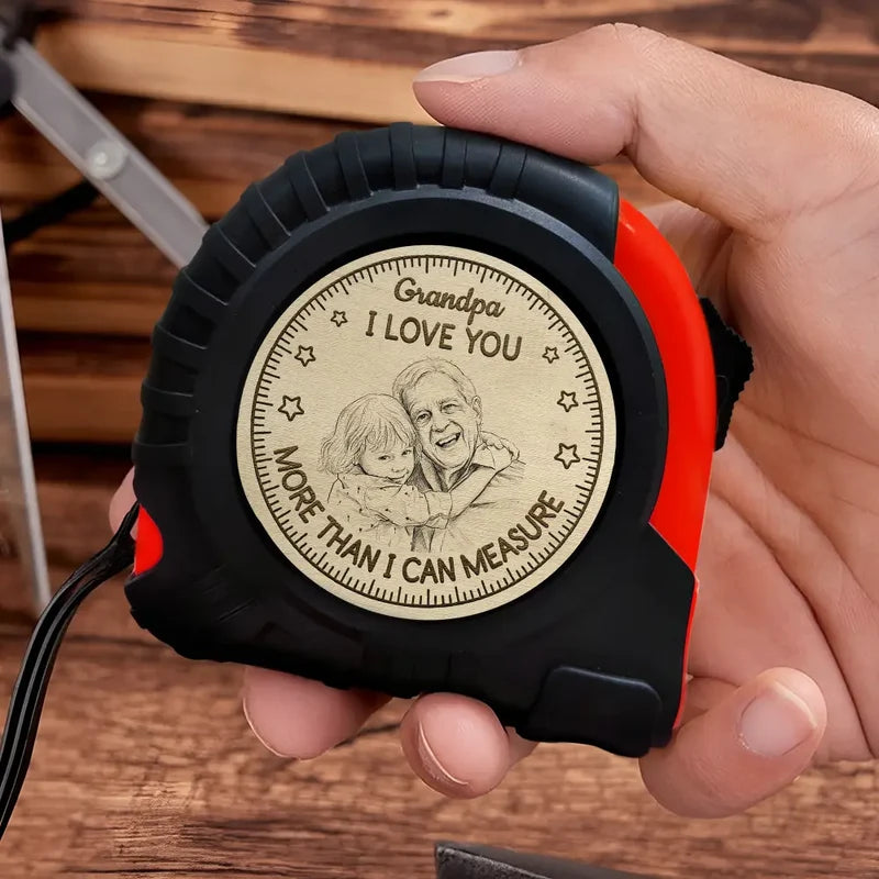 Personalisiertes Maßband (5 m) – Bleistiftskizze Ich liebe dich
