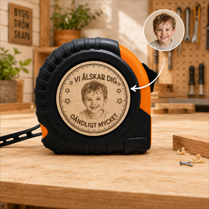 Personalisiertes Maßband (5 m) – Bleistiftskizze Ich liebe dich