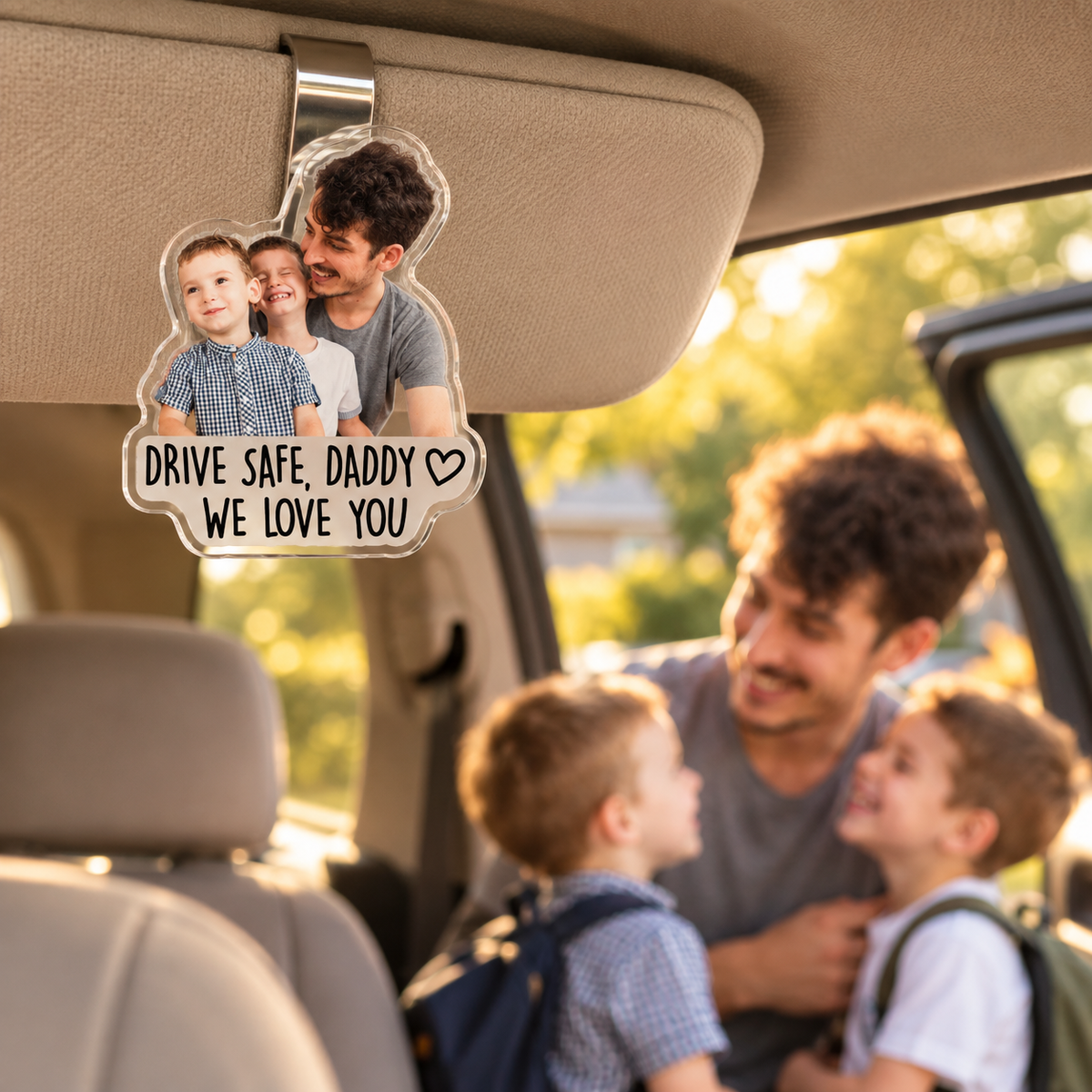 Personalisierter Sonnenblenden-Clip fürs Auto – Fahr vorsichtig, Papa