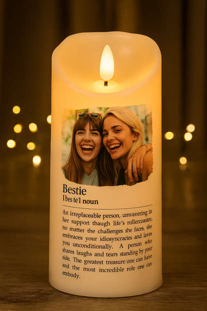 Personalisierte flammenlose LED-Kerze – Definition von bester Freundin