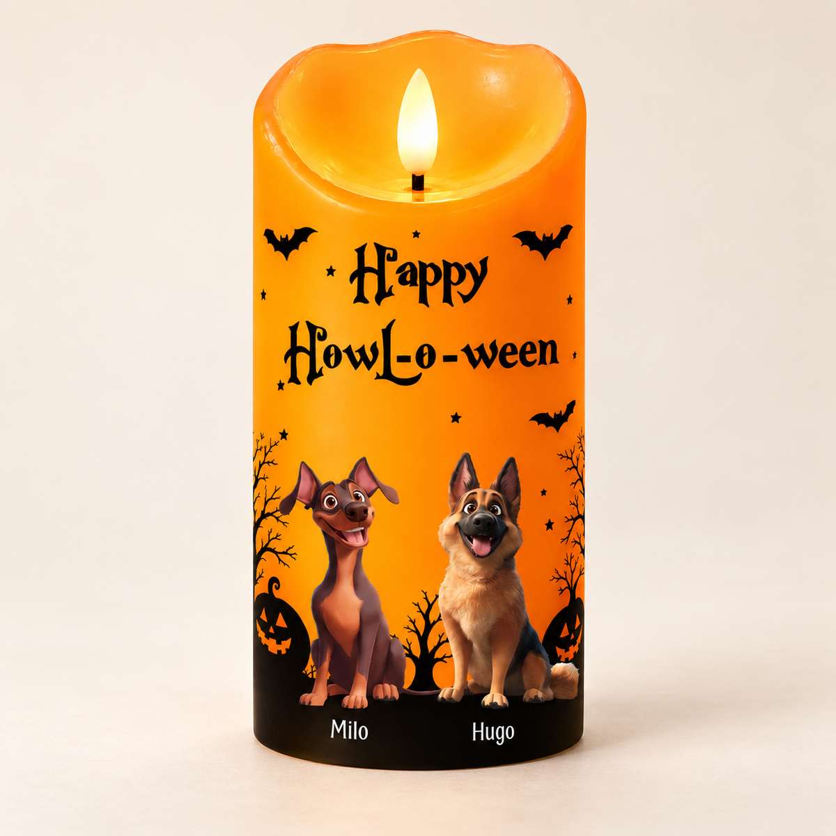 Personligt flamlöst LED - Halloween-dekoration för hundälskare