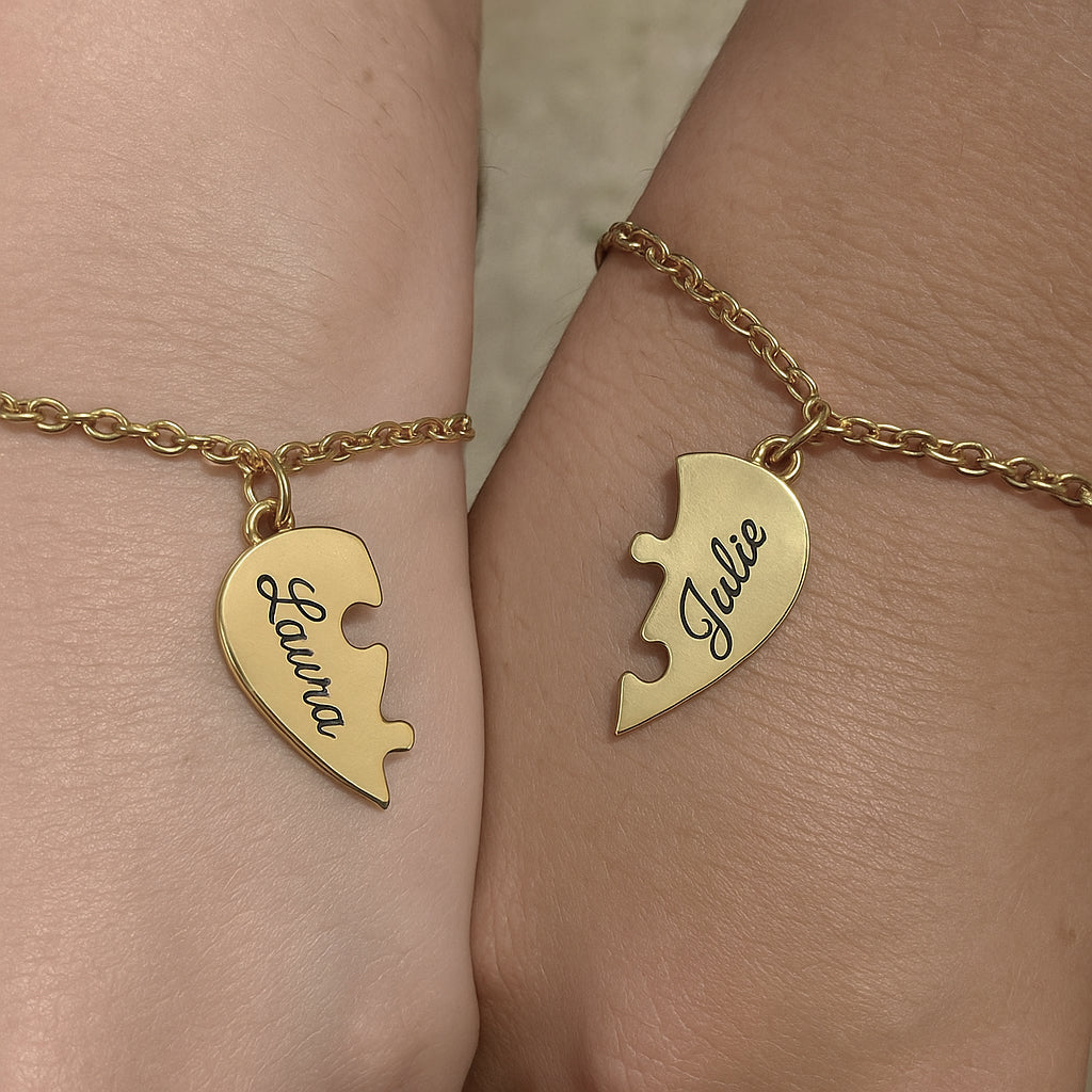 Personalisiertes herzförmiges Puzzle-Armband