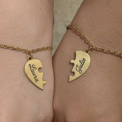Personalisiertes herzförmiges Puzzle-Armband