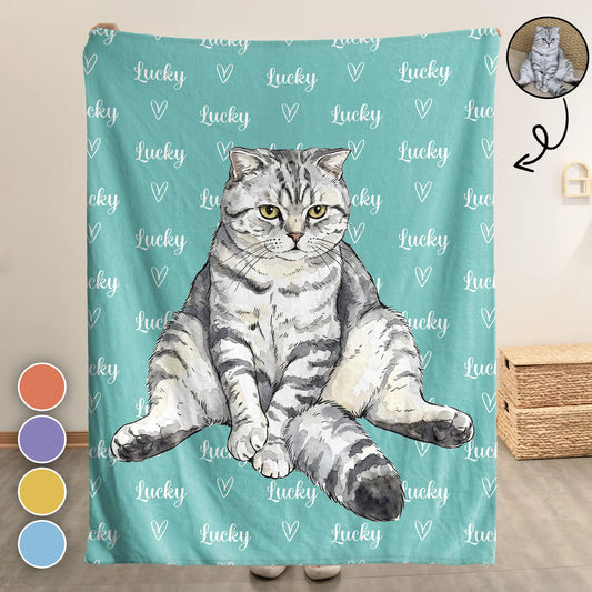Personalisierte Decke / Handtuch – Aquarellporträt vom Haustier