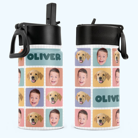 Personalisierte Trinkflasche für Kinder mit Strohhalm-Deckel (350 ml) – Back to School
