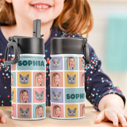 Personalisierte Trinkflasche für Kinder mit Strohhalm-Deckel (350 ml) – Back to School