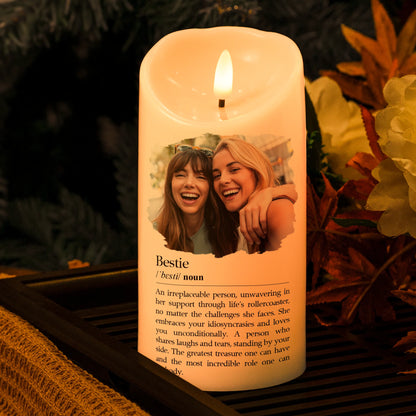 Personalisierte flammenlose LED-Kerze – Definition von bester Freundin